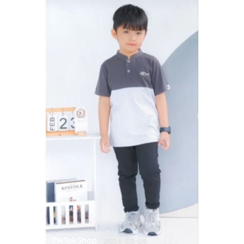 kaos anak krah shanghai bahan halus