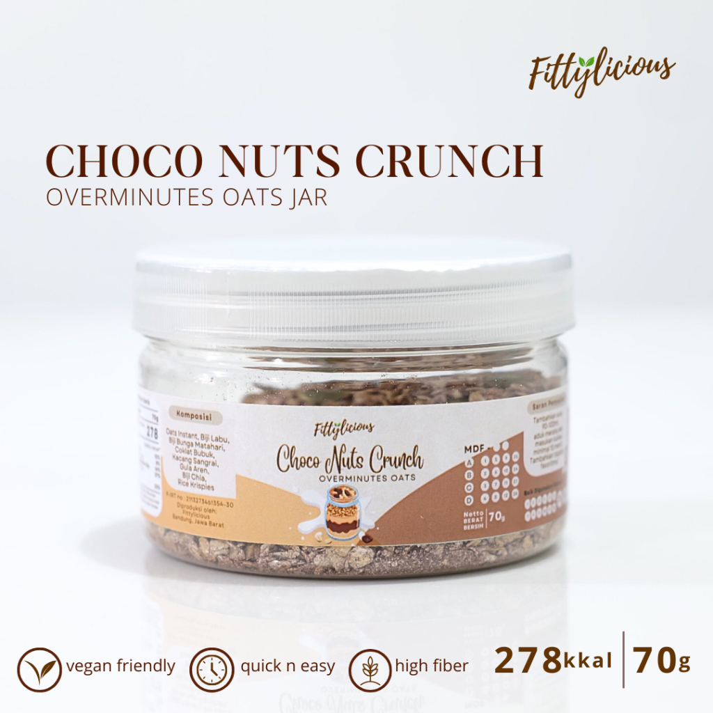 

Bny31 Fittylicious DIY Overminutes Oats / Oatmeal / Sereal Oat BUY 4 GET 1 FREE / Overnight Oats /