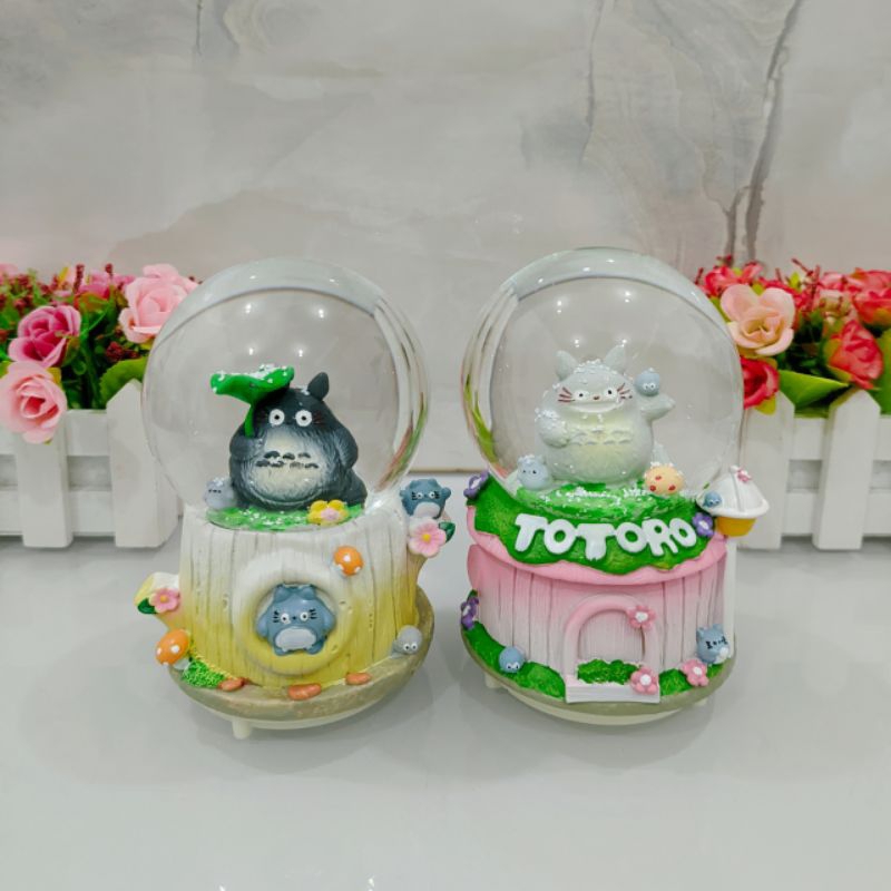 Snowball / Pajangan Bola Kaca Music Box  Salju + Lampu TOTORO