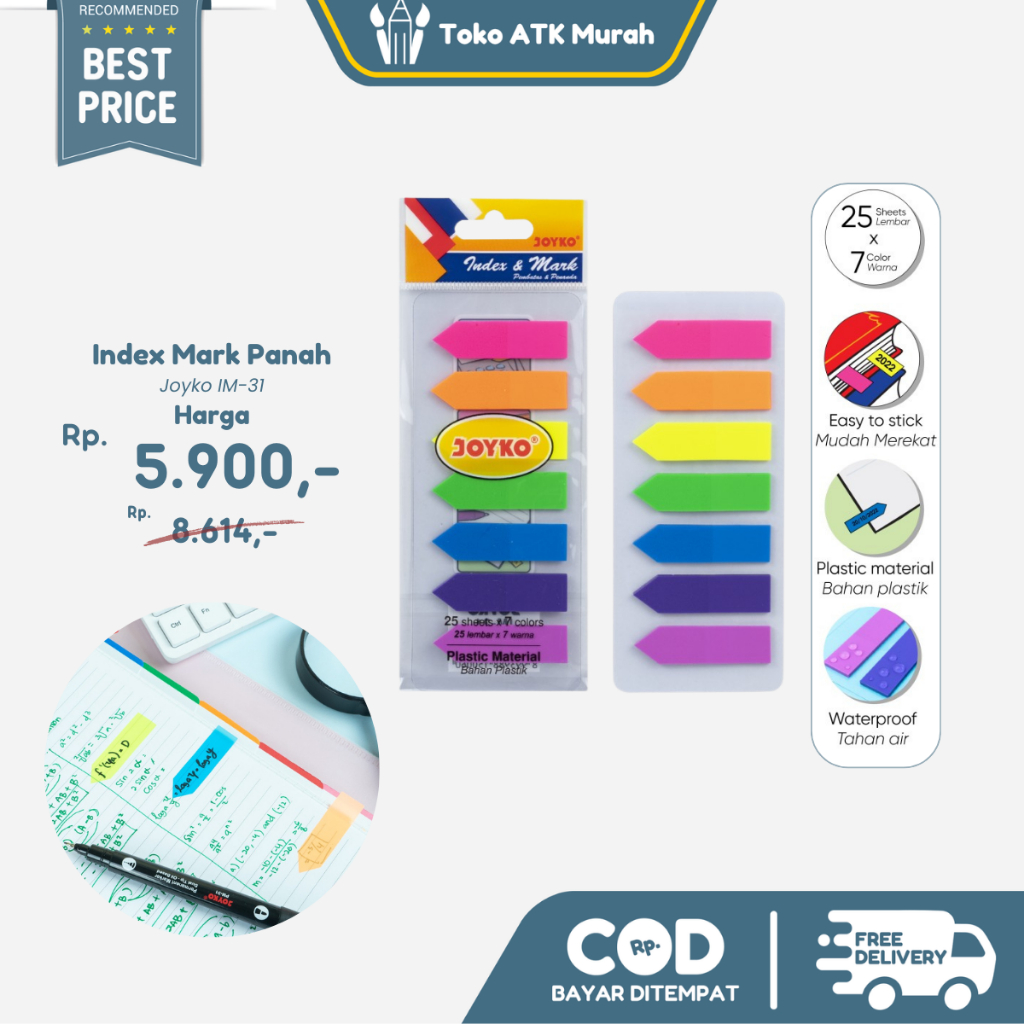 

Index & Mark IM-31 Bahan Plastik - Panah / Pembatas buku