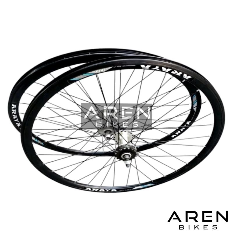 WHEELSET SEPEDA 700C ARAYA AR731 3CM DOLTRAP FIXIE BALAP ROAD BIKE HUB FREEHUB BEARING JARI VELG RIM