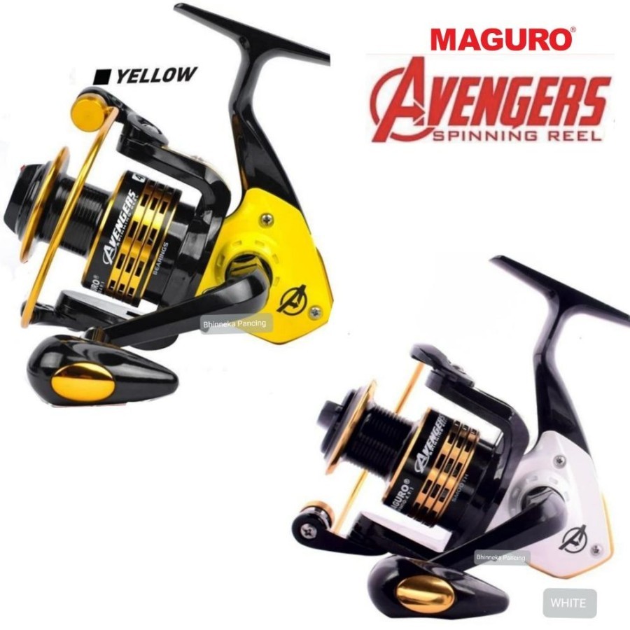 Reel MAGURO AVENGERS | YELLOW | WHITE | 4000 | 5000 | 7000 | Spinning | Maguro Avenger | Alat Pancin