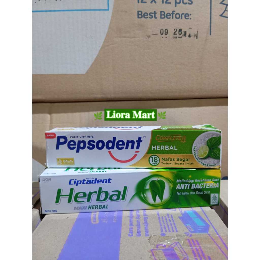 pasta gigi Pepsodent herbal 190gr Ciptadent herbal 190g/ odol Pepsoden hijau nature 190gr Ciptadent 
