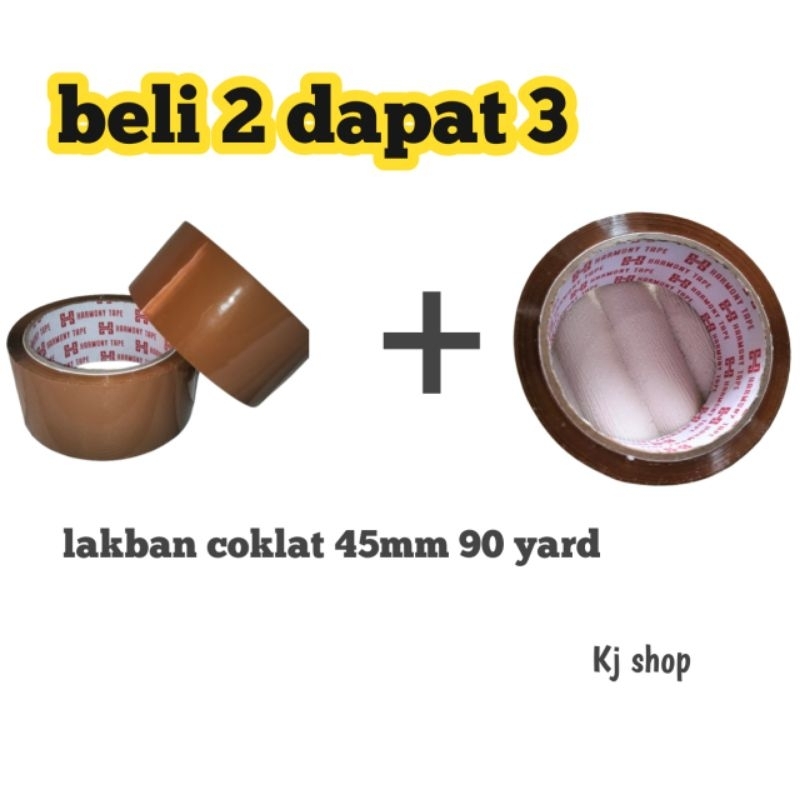 

Kj shop Beli 2 Dapat 3 Lakban Coklat 45mm 90 Yard lakban packing