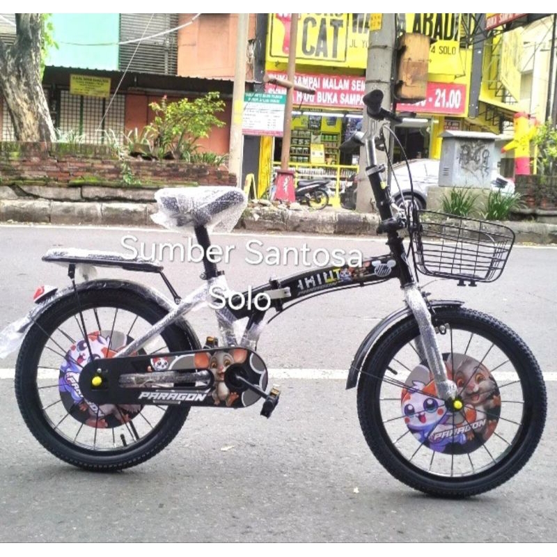 SEPEDA LIPAT ANAK PARAGON 18 INCH BLACK NEW STIR ALLOY
