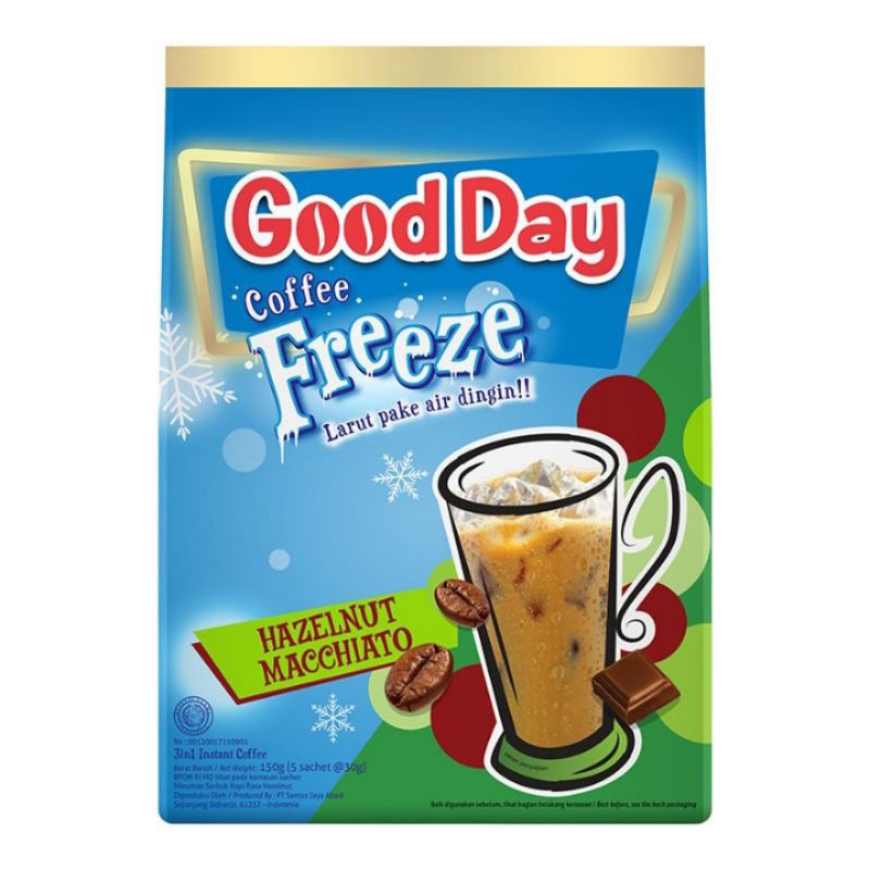 

Good day kopi freeze hazelnut macchiato sachet 5 x 30 g
