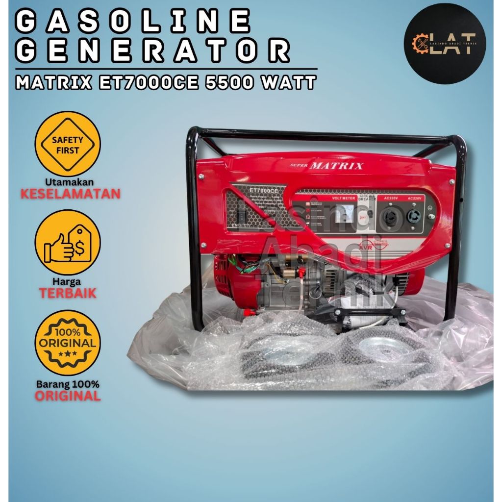 Generator Matrix ET7000CE 5000 5500 WATT Genset bensin Matrix ET 7000 CE 5000 5500WATT