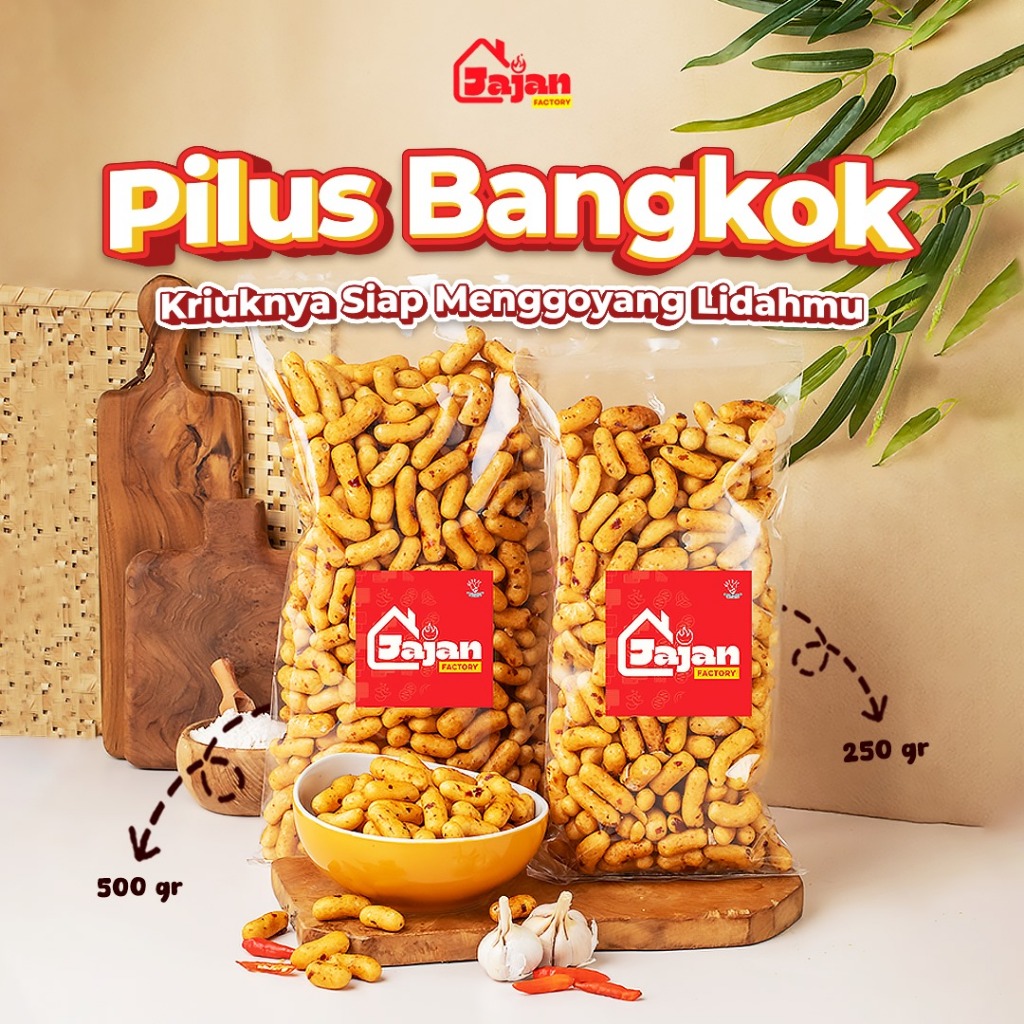 

Pilus Kapsul Bangkok Pedas 250 gram / 500 gram Cemilan Snack Pedes Gurih Camilan Kiloan Murah Kriuk