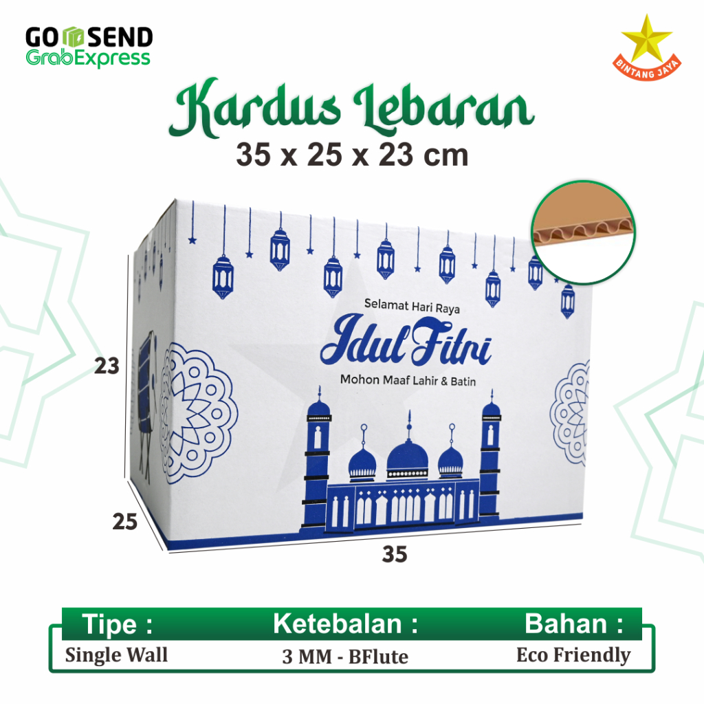 

Kardus Putih / Box Parcel Lebaran / Dus Idul Fitri 35 x 25 x 23 cm / Bedug