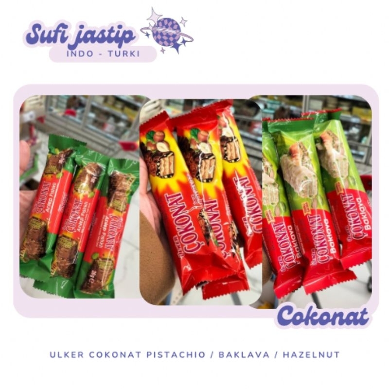 

( 3pcs ) Çikonat Snack Asli turkey 3 Varian rasa | Pistachio | Hazelnut | Baklava