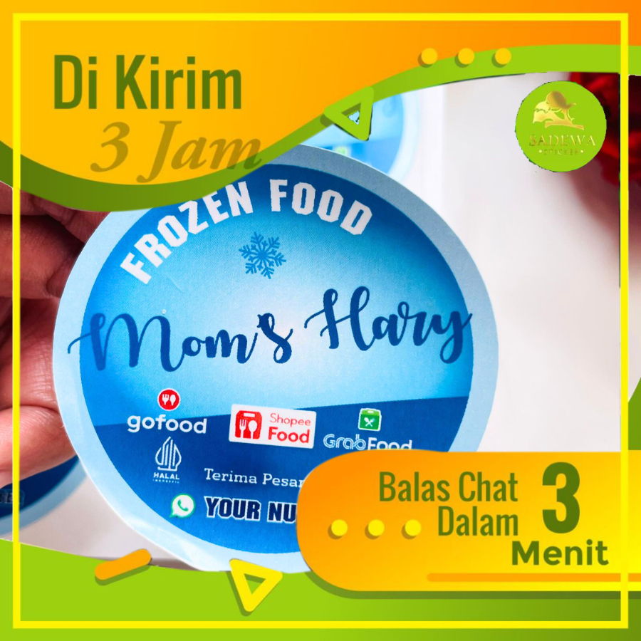 

Sadewa Cetak Stiker Vinyl Edisi Frozen Food Sticker Label Makanan Beku Basah Anti Air Custom Free