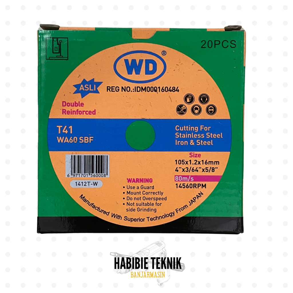 Mata gerinda potong 4" WD Tipis SET | Mata Potong WD 4" Tipis SET (20 pcs)