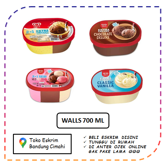 

Es Krim Ice Cream Eskrim Walls Neopolitan 700 ml Bandung Cimahi