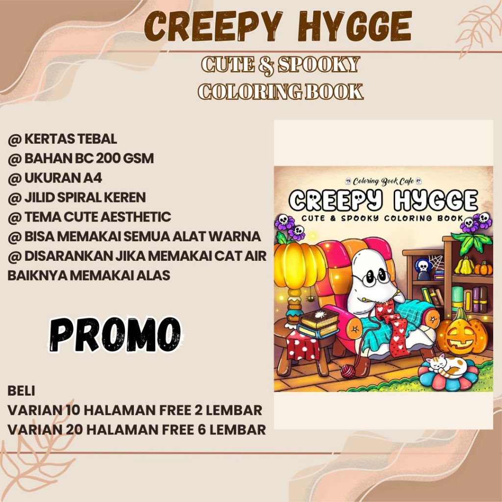 

CREEPY HYGGE Coloring Book Buku Mewarnai Sketsa Menggagambar Ukuran Kertas A4 Tebal 220 gsm Bagus