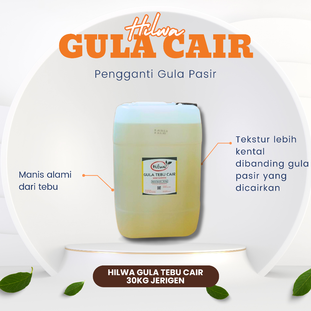 

Hilwa Gula Tebu Cair Alami 100% Tebu Alami 30Kg Premium Jerigen