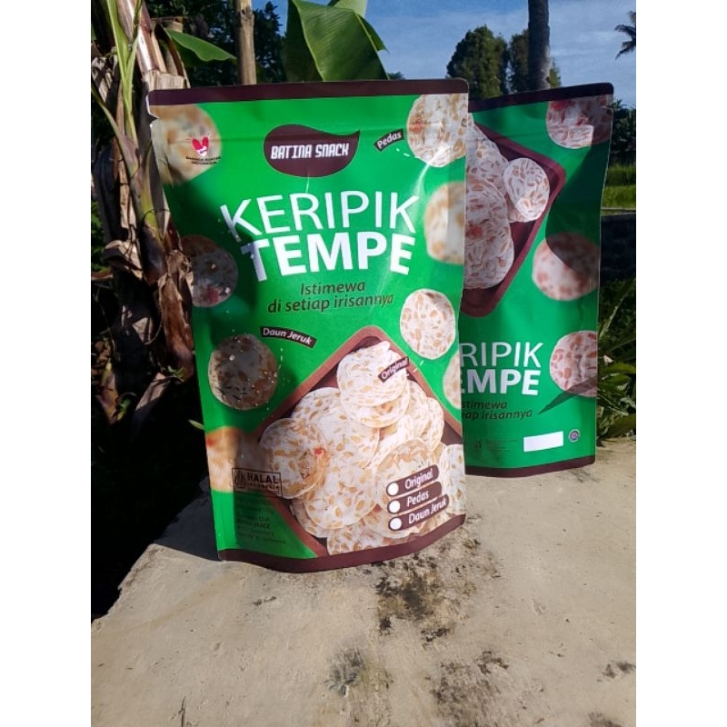 

Keripik tempe sagu BATINA snack rasa daun jeruk 150g kemasan premium.