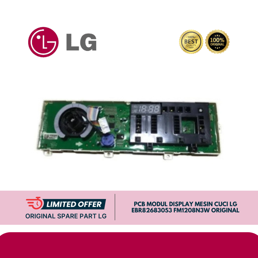 PCB MODUL DISPLAY MESIN CUCI LG EBR82683053 FM1208N3W ORIGINAL