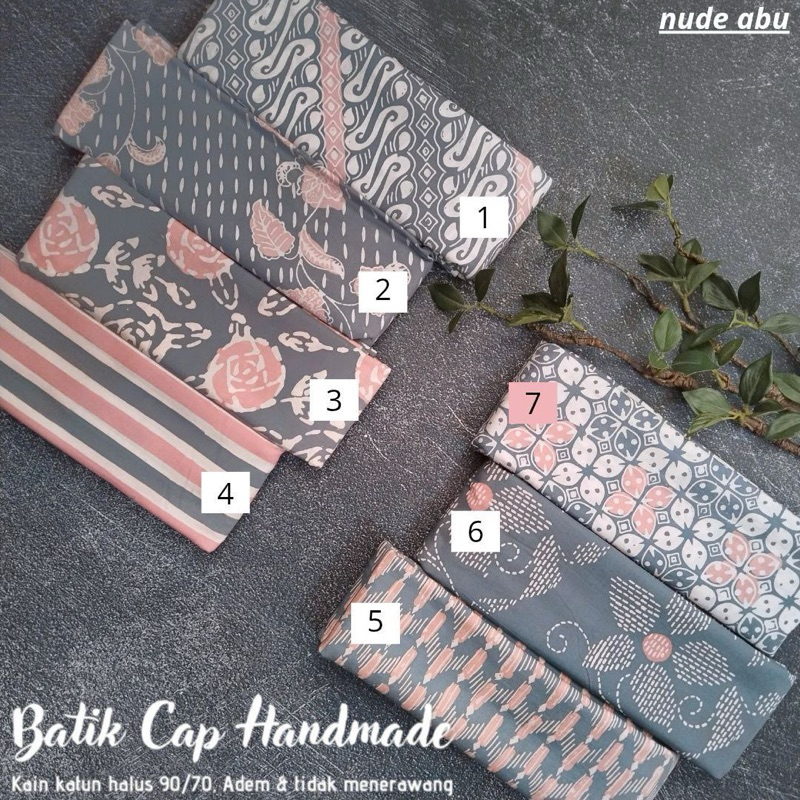 KAIN BATIK CAP HANDMADE MIX ABU NUDE