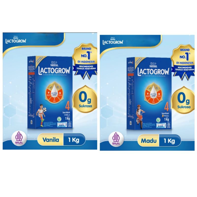 

Lactogrow 4 Madu/Vanila 1kg, Susu Formula Anak usia 3-5 Tahun