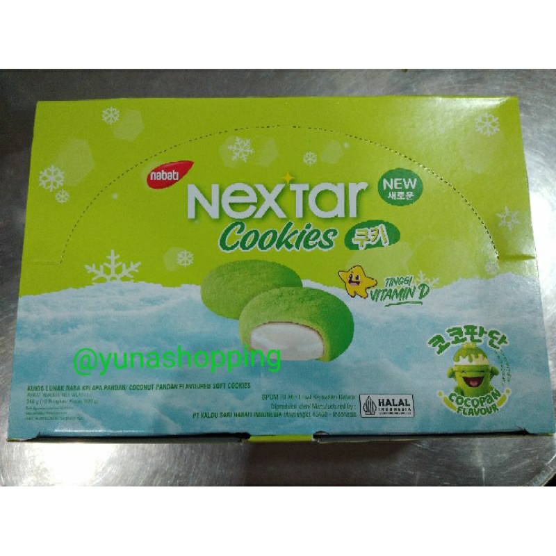 

Nextar cookies rasa kelapa pandan per box isi 10 bks @34g