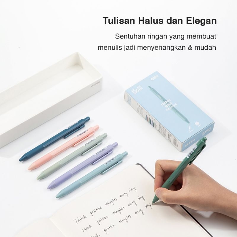 

GEL PEN RETRACTABLE NS599 0.5MM / DELI GEL PEN RETRACTABLE A623 0.5MM / PENA CETEK WARNA HITAM