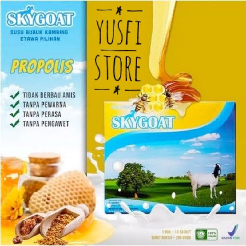 

Susu Sky Goat MADU / Propolis Susu Kambing Pernafasan Asma Sesak Nafas Asam Urat