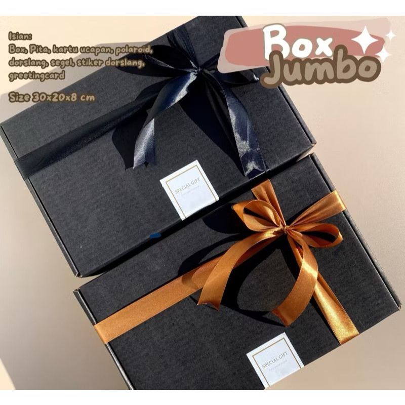 HAMPERS GIFT BOX/PAKET KOTAK KADO BESAR HITAM PREMIUM/KARDUS SET PACKAGING LENGKAP