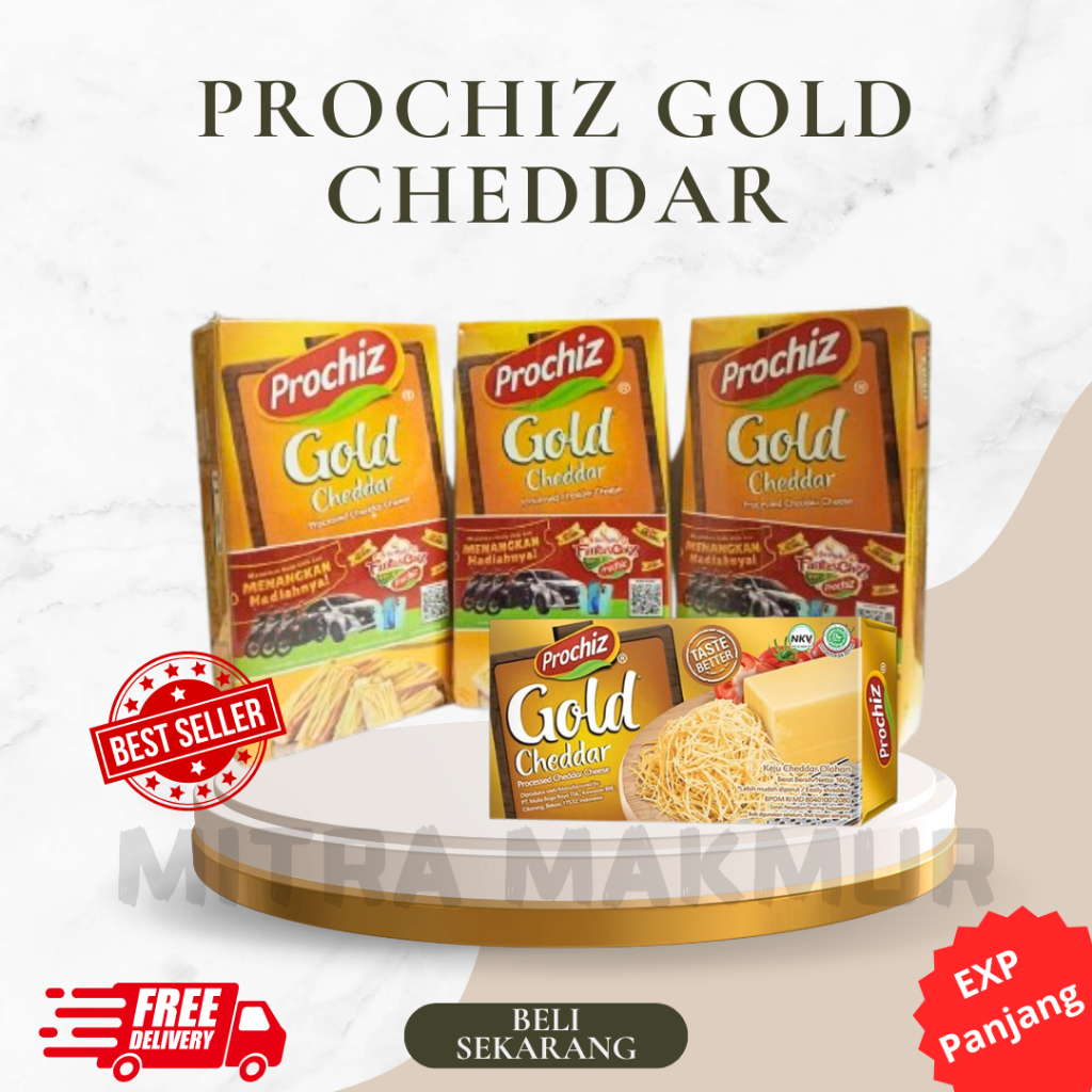 

Keju Prochiz Gold Cheddar 160gr Kemasan Original Exp Panjang