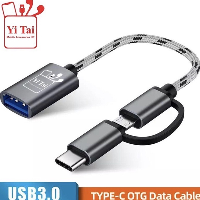 OTG 2 IN 1 YI TAI YT-21 YT-22 OTG KABEL  2IN1 MICRO USB TYPE C FAST TRANSFER DATA - BENUA DUNIA