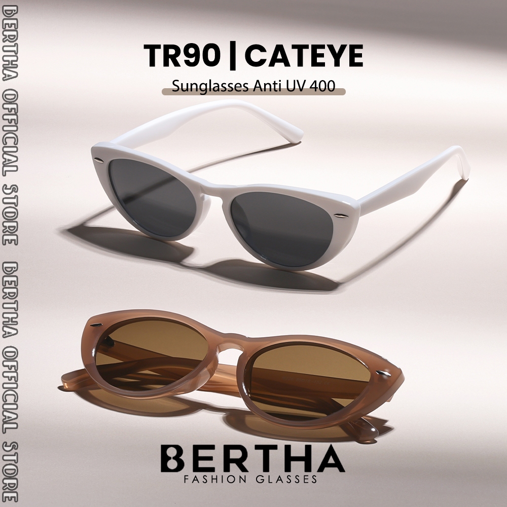 Bertha Kacamata Sunglasses Anti UV 400 Style Cat Eye Fashion Wanita Trendy Fashion Anti Silau Bahan 