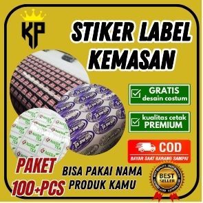 

[COD] STIKER LABEL KEMASAN SATU METER 100 PCS++ [KUALITAS PREMIUM] COSTUM BAHAN VINYL