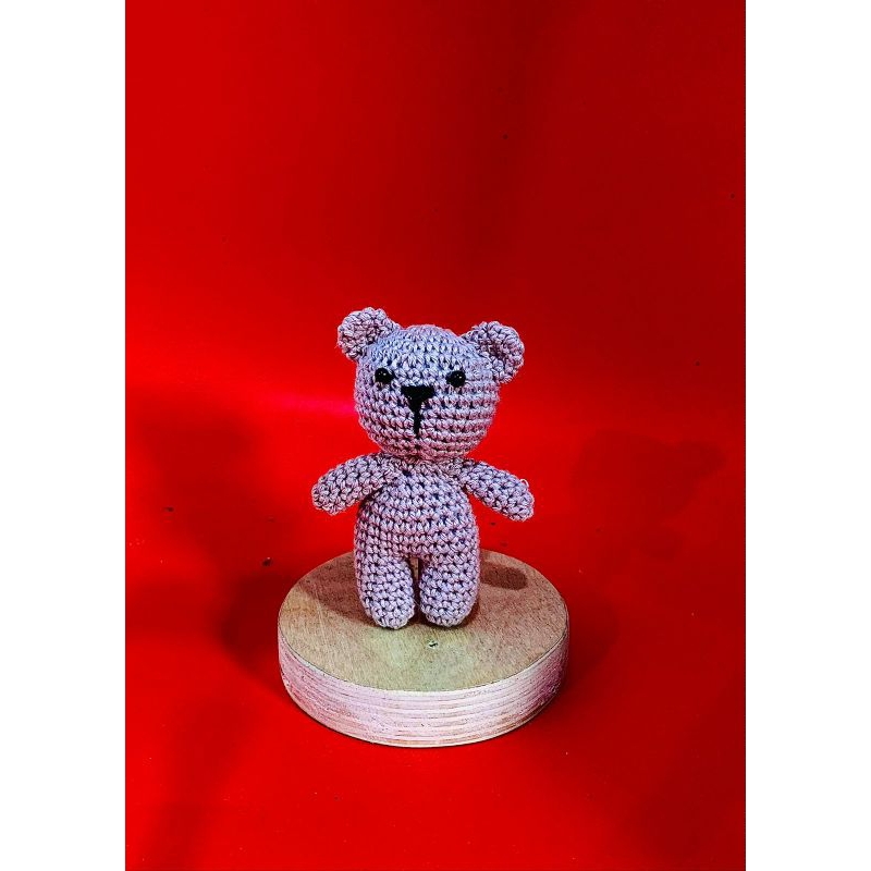 teddy bear amigurumi keychain