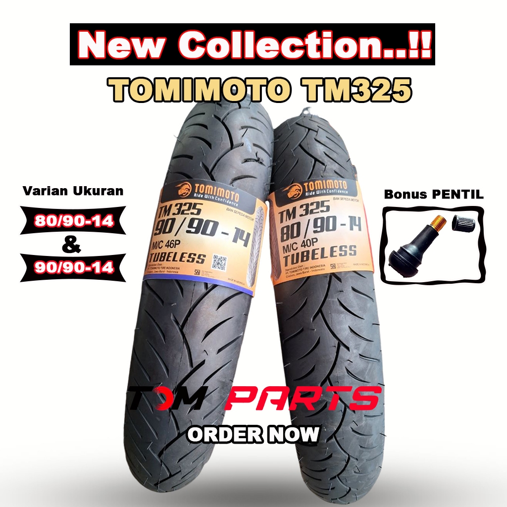 TOMIMOTO TM 325 Ring 14 80/90-14 & 90/90-14 Ban Matic Tubeless Soft Compound Free Pentil