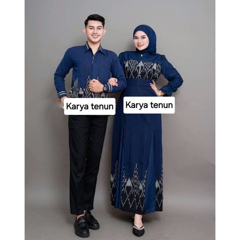 KINANTI NAVY CEMARA - BAJU TENUN KINANTI - KINANTI COUPLE - BAJU KONDANGAN