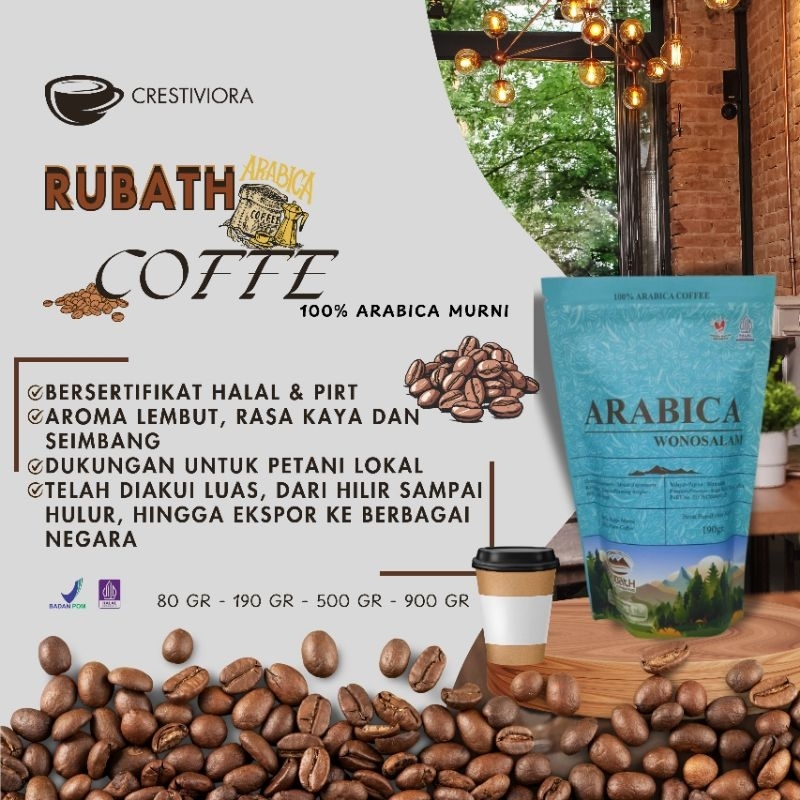 

Rubath Arabica 100% Premium Coffee Wonosalam, ditanam dan diolah langsung di gunung Anjasmoro 300-1400 Mdpl