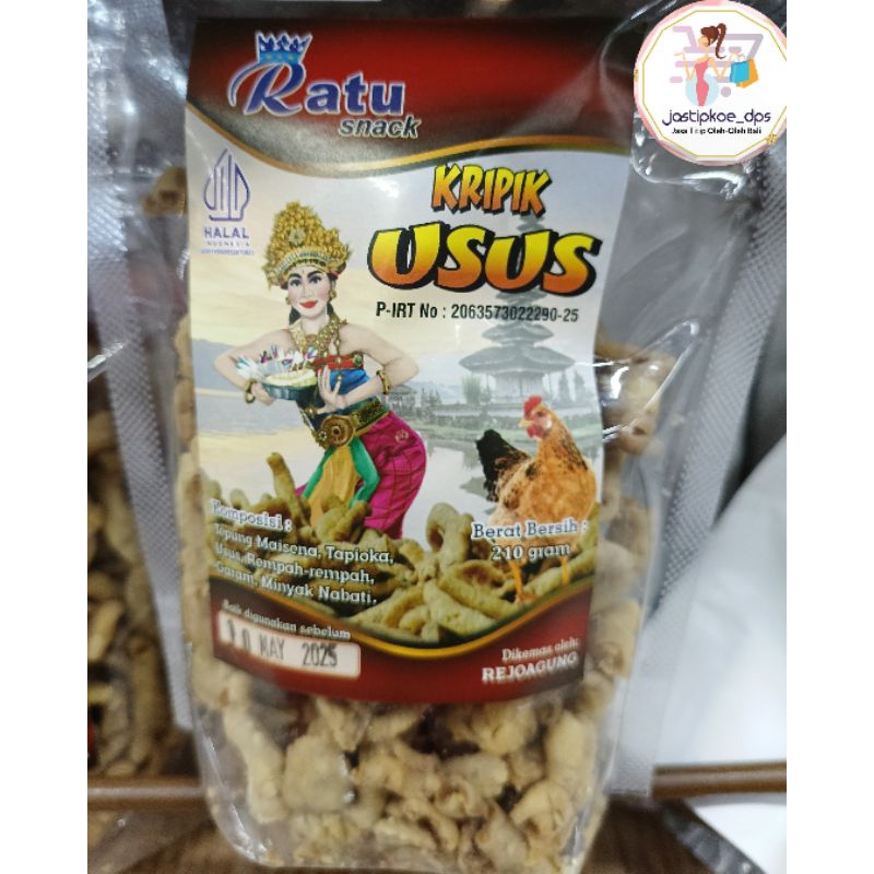 

KERIPIK USUS AYAM CRISPY RATU SNACK 210GR ENAK GURIH RENYAH ASLI BALI + BUBBLE WRAP