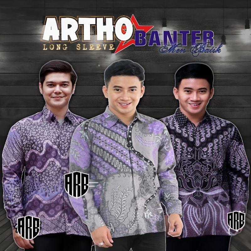 NEW BAJU KEMEJA BATIK PRIA LENGAN PANJANG SIZE M L XL XXL WARNA UNGU MAUVE | BATIK UNGU MAUVE LILAC 