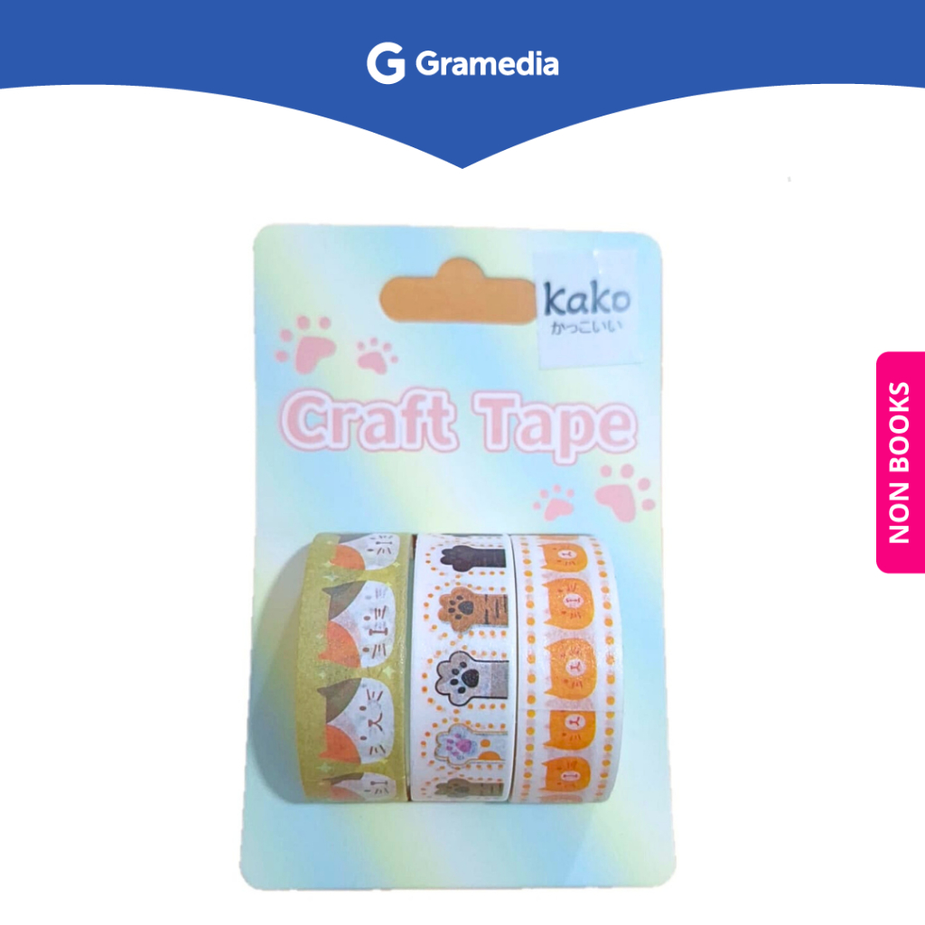 

Gramedia Surabaya - Kako Washi Tape Meow Cat Set 3 JD0317B
