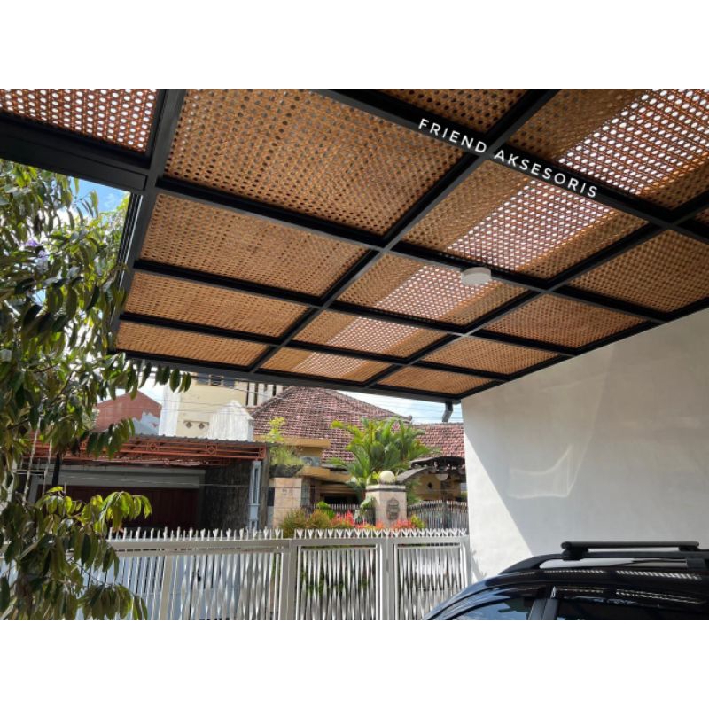 Plafon Anyaman Bambu Alami ( Sudah di pernis ) Ukuran 100 x 100 cm
