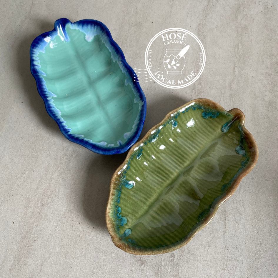 LEPEK KERAMIK DAUN UNIK CANTIK ESTETIK | PIRING KECIL, TATAKAN CANGKIR GELAS TEH, PIRING BISKUIT | C