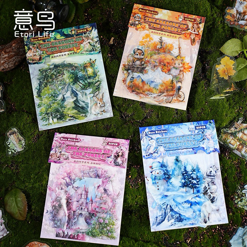 

(1CB) sticker transparan musim hutan peri elf fairy forest season