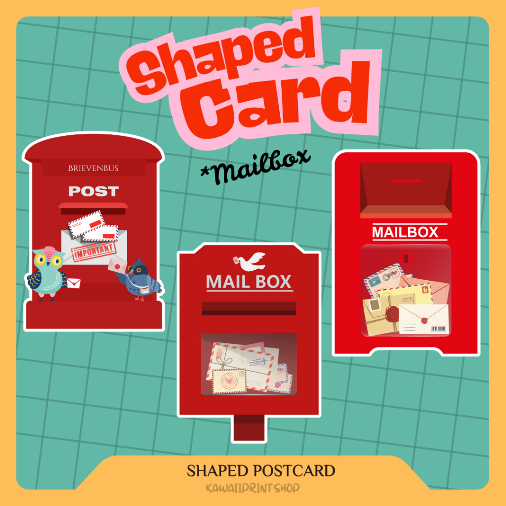 Shaped Card Mailbox Kotak Pos | KartuPos Bentuk Kotak Pos Lucu Unik | Kartu Pos Bentuk Box Kotak Sur