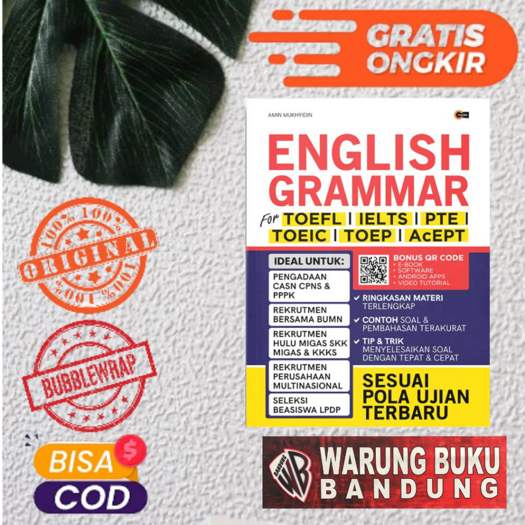 Buku English Grammar for TOEFL, IELTS, PTE, TOEIC, TOEP, AcEPT - CMedia