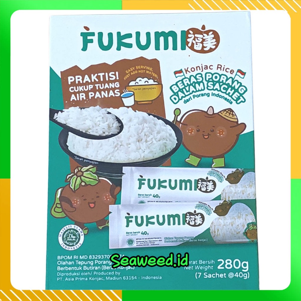 

FUKUMI ISI 7 SACHET X @40Gr BERAS PORANG BOX - Fukumi Shirataki Beras Konjac Rice Diet
