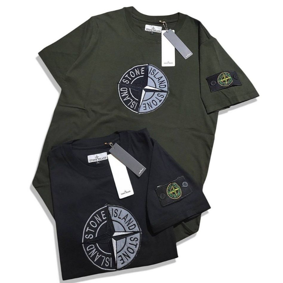 Baju Kaos Distro Motif Bordir Timbul Full Tag Label  Premium Distro / Kaos Pria Dewasa Lengan Pendek