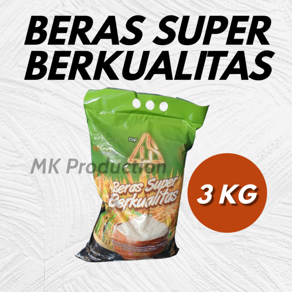 

Beras Super Berkualitas 44S 3kg , beras putih l beras punel JAWA TIMUR