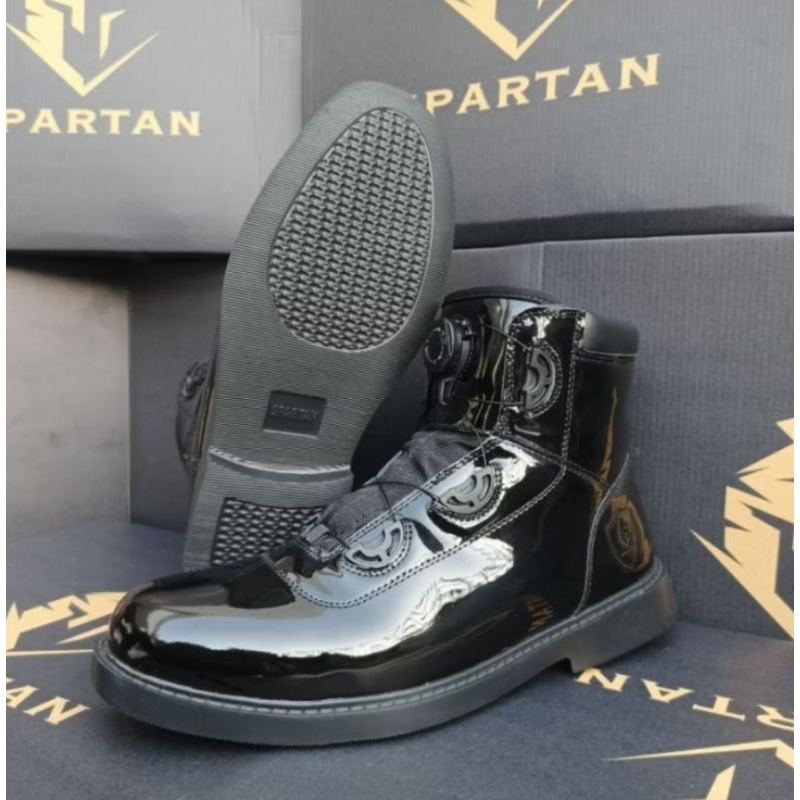 SEPATU PDH SPARTAN MIDTRACK KILAP 6 INC TALI PUTAR