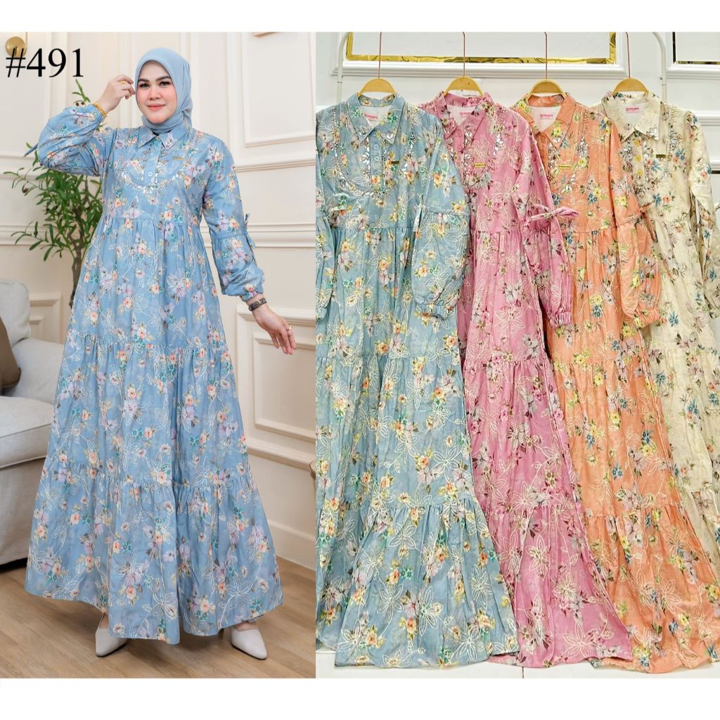 ORIGINAL  BRAND AYSHA SHAKIRA IRISH MOTIF GAMIS DRESS MUSLIM KATUN PRIN BORDIR PREMIUM BRANDED DRESS