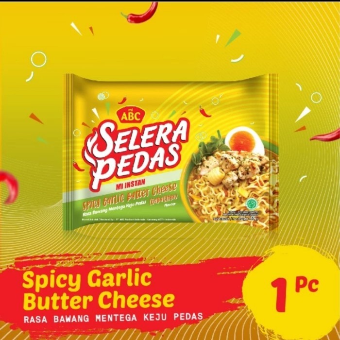 

Mi ABC Selera Pedas Spicy Garlic Butter Cheese 80 gr