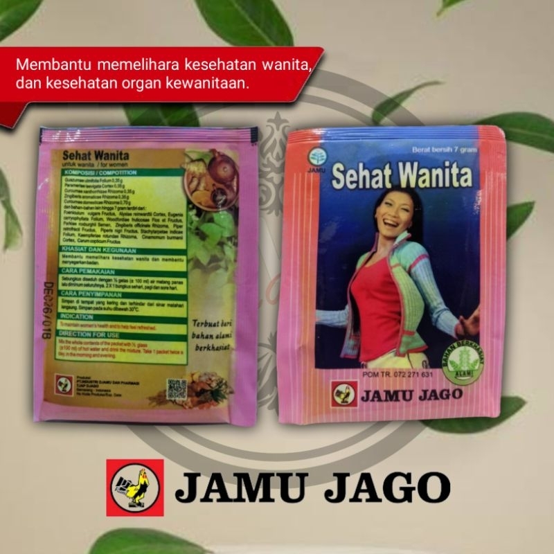 

Jamu Jago Sehat Wanita, Membantu menyegarkan badan dan menjaga ke sehatan organ kewanitaan.